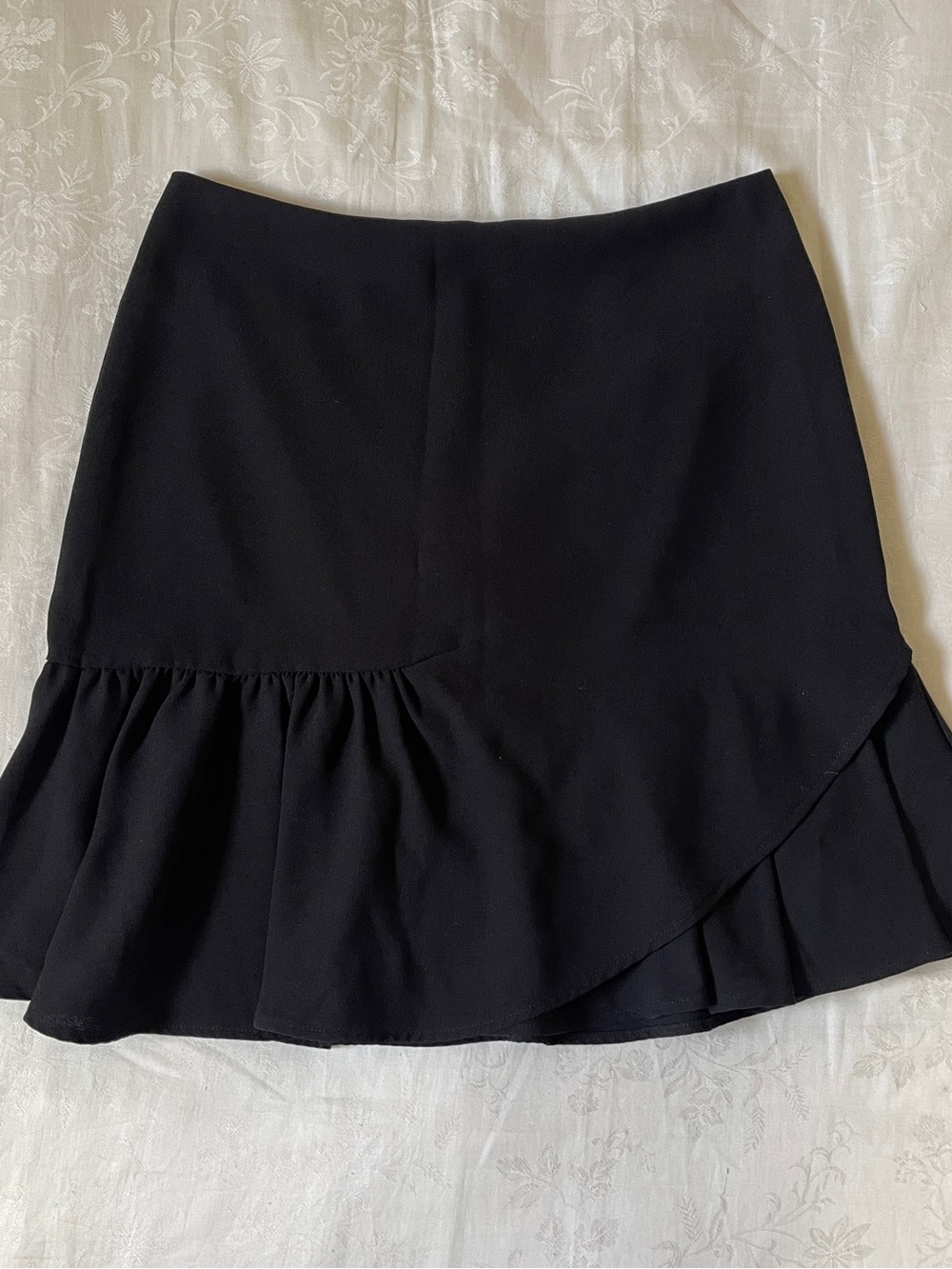 CeCe Black Asymmetrical Formal Ruffle Hem Skirt